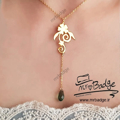گردنبند زنانه گل و سنگ سواروسکی  