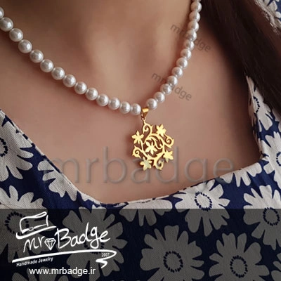 گردنبند زنانه شاخه گل با صدف