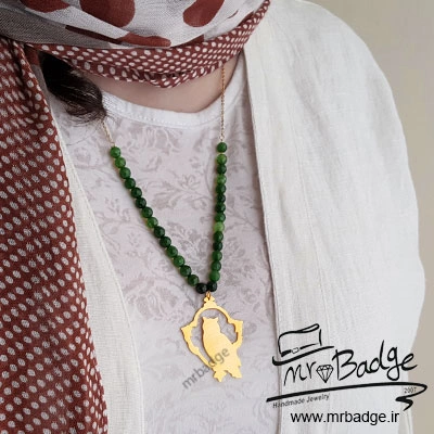 گردنبند زنانه جغد و سنگ 
