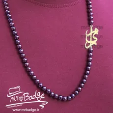پلاک اسم امیر گردنبند مردانه با سنگ گارنت