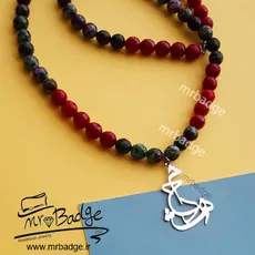 گردنبند زنانه پلاک اسم محدثه با سنگ جید