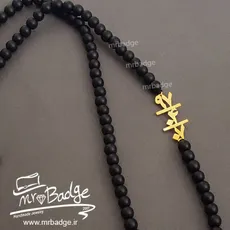 پلاک تاریخ گردنبند مردانه با سنگ اونیکس