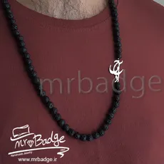 پلاک اسم سجاد گردنبند مردانه با سنگ لاوا