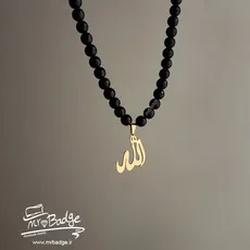 پلاک الله گردنبند مردانه با سنگ اونیکس