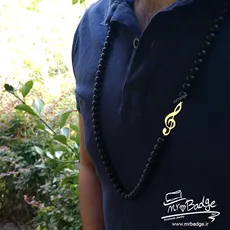 گردنبند مردانه کلیدسل با سنگ اونیکس