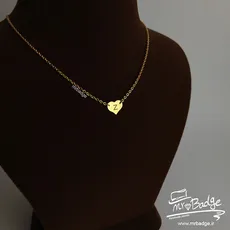 گردنبند زنانه قلب با حک حرف دلخواه