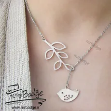 گردنبند زنانه برگ و پرنده