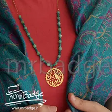 گردنبند زنانه پرنده و گل با سنگ