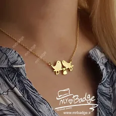 گردنبند زنانه پرنده روی شاخه با قلب