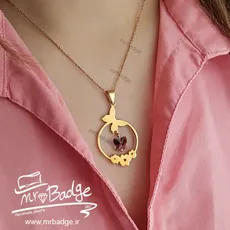 گردنبند زنانه پروانه و سنگ سواروسکی