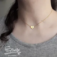 گردنبند زنانه قلب با حک حرف دلخواه