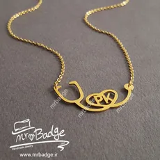 گردنبند زنانه گوشی پزشکی با حروف دلخواه
