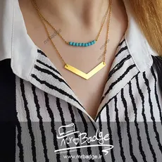 گردنبند زنانه مثلث و فیروزه