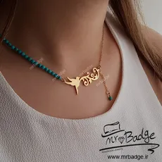 گردنبند زنانه پرنده و فیروزه