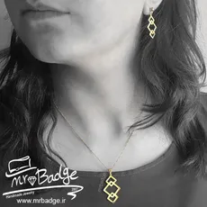 نیم ست گردنبند و گوشواره لوزی