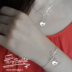 نیم ست گردنبند و دستبند برگ و پرنده