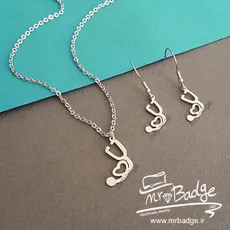نیم ست گردنبند و گوشواره گوشی پزشکی