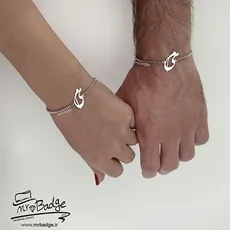 ست زوجی دستبند زنجیری با حروف م ی