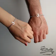ست زوجی دستبند زنجیری حروف ا د