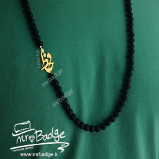گردنبند مردانه پلاک اسم حافظ با سنگ اونیکس